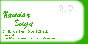 nandor duga business card